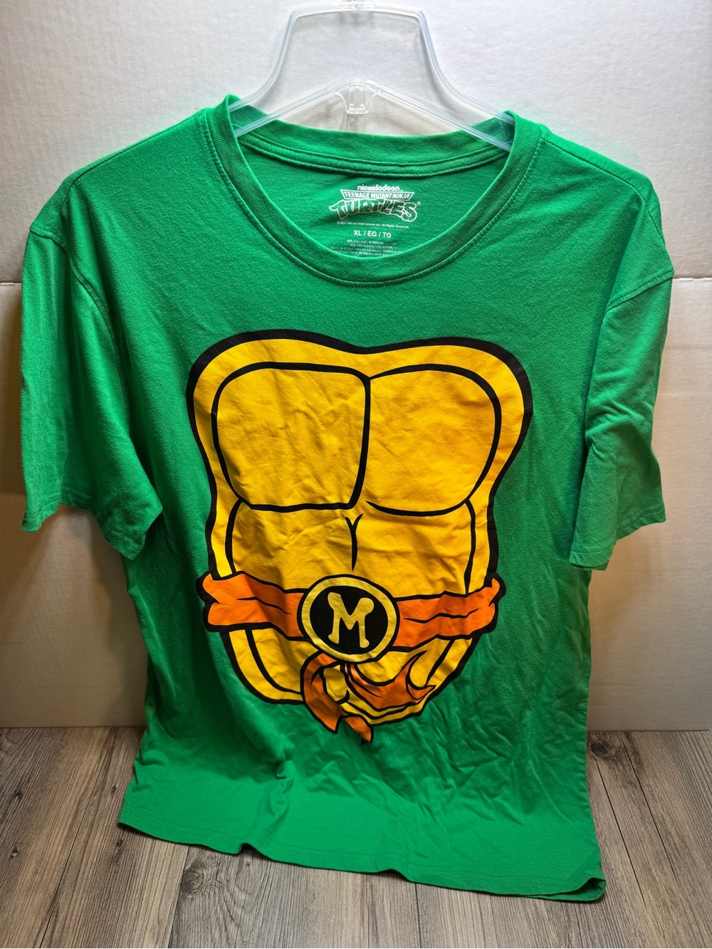 Teenage Mutant Ninja Turtles Men’s T-Shirt X-Large Green Michaelangelo Costume